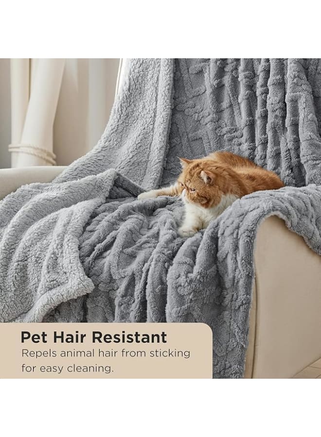 Moro Moro Moru Sherpa Fleece Blanket 3 - Warm and Soft Jacquard Blanket for Bed Sofa Twin Size 150x200cm - Image 3